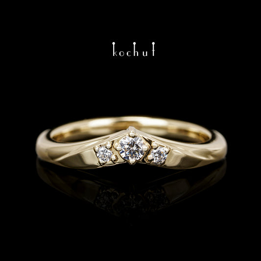Meine Dame — Gelbgoldring mit Diamanten