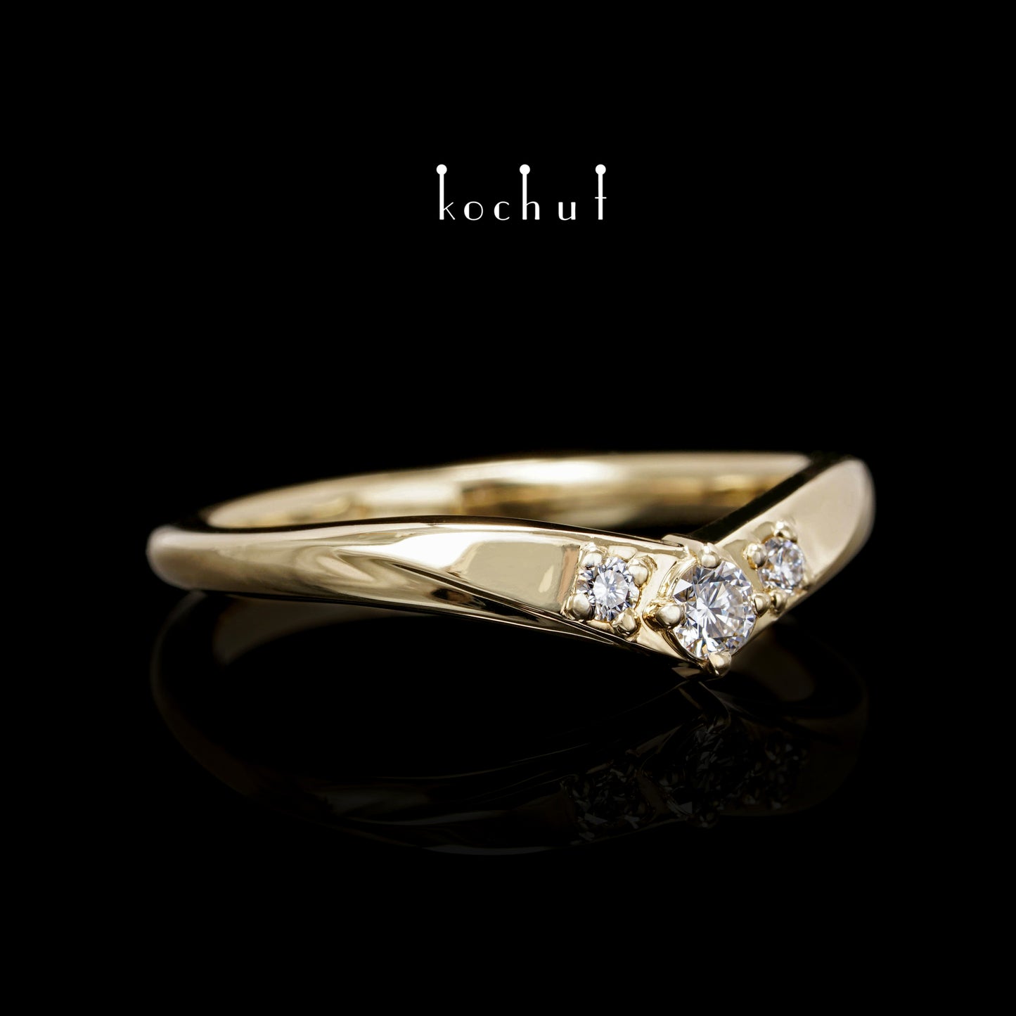 Meine Dame — Gelbgoldring mit Diamanten