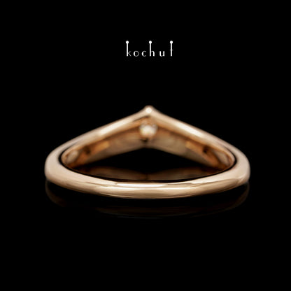 Meine Dame — Rotgoldring mit Diamanten