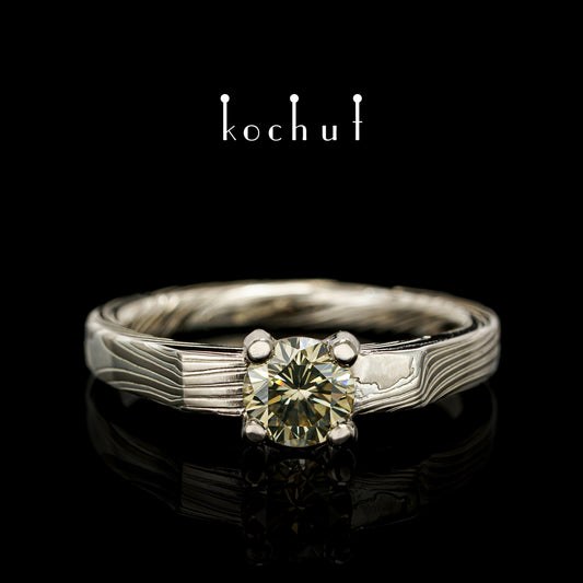 Kaiserin Kojun — grüne Diamant-Mokume-Ring