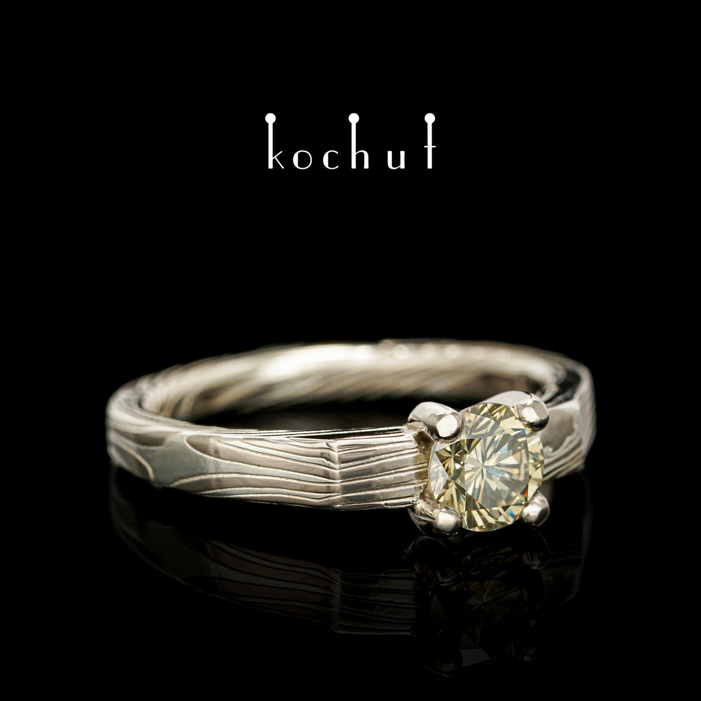 Kaiserin Kojun — grüne Diamant-Mokume-Ring