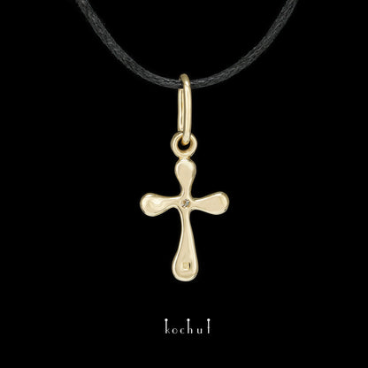 Tau des Liebes — Gelbgold-Diamantkreuz