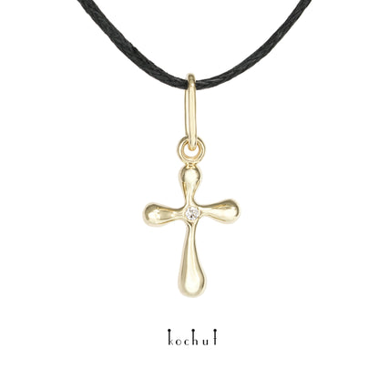 Tau des Liebes — Gelbgold-Diamantkreuz