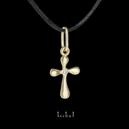Tau des Liebes — Gelbgold-Diamantkreuz