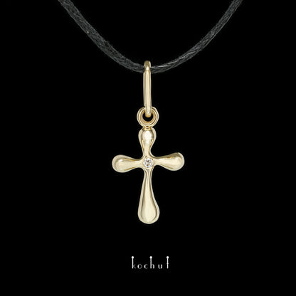 Tau des Liebes — Gelbgold-Diamantkreuz