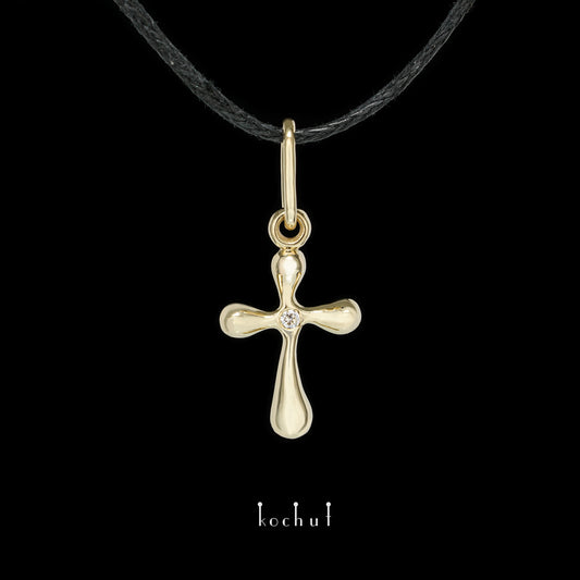 Tau des Liebes — Gelbgold-Diamantkreuz
