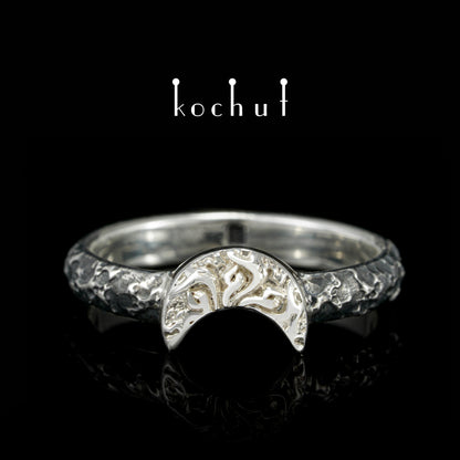 Himmlisches Feuer — Ring aus oxidiertem Silber