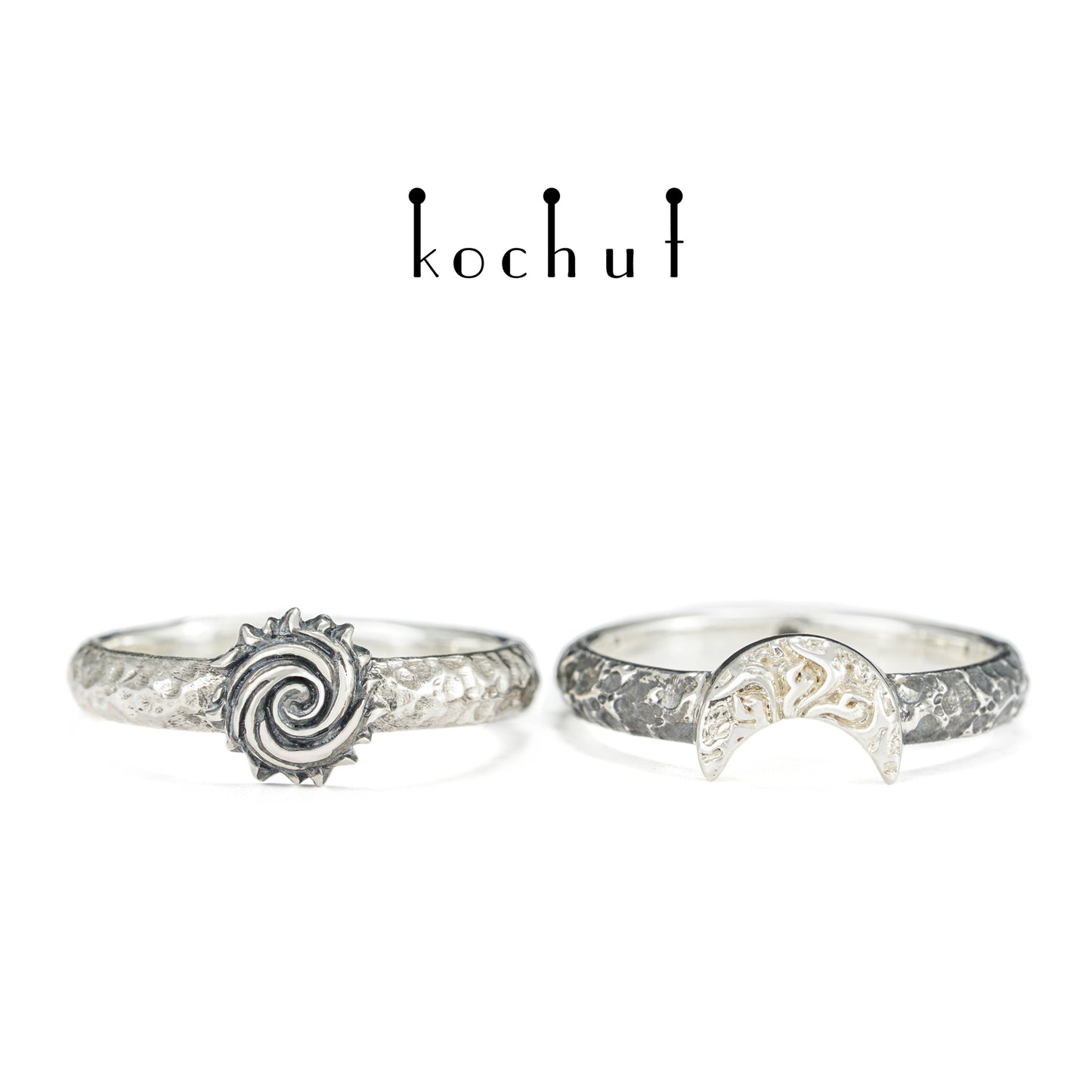 Himmlisches Feuer — Ring aus oxidiertem Silber