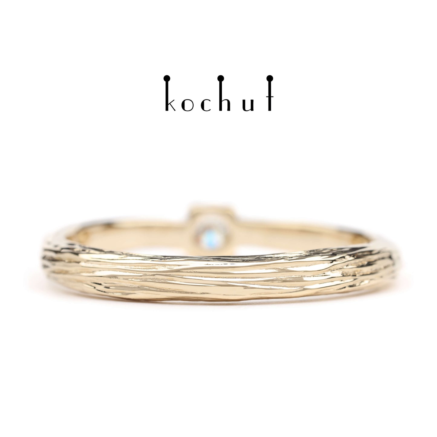 Zartes Zweig — Rotgold-Verlobungsring mit Diamant