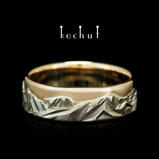 Höhepunkte der Liebe — Ehering aus Palladium und Rotgold