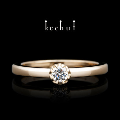 Peaks of Love — Ring aus Rotgold mit Diamant