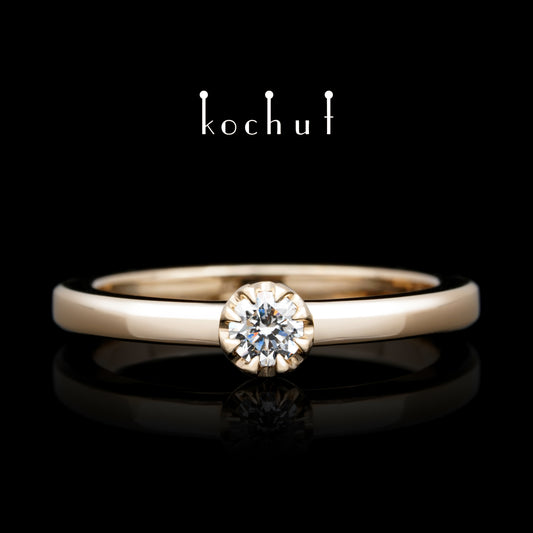 Peaks of Love — Ring aus Rotgold mit Diamant