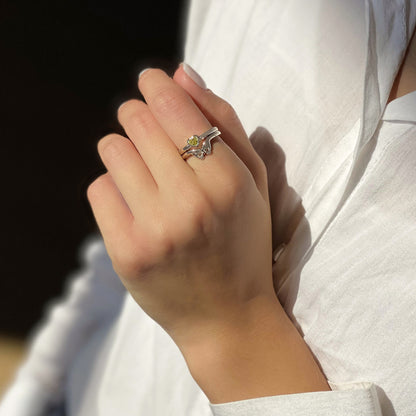 Vertraue mir — Weißgold-Doppel-Diamant-Ring
