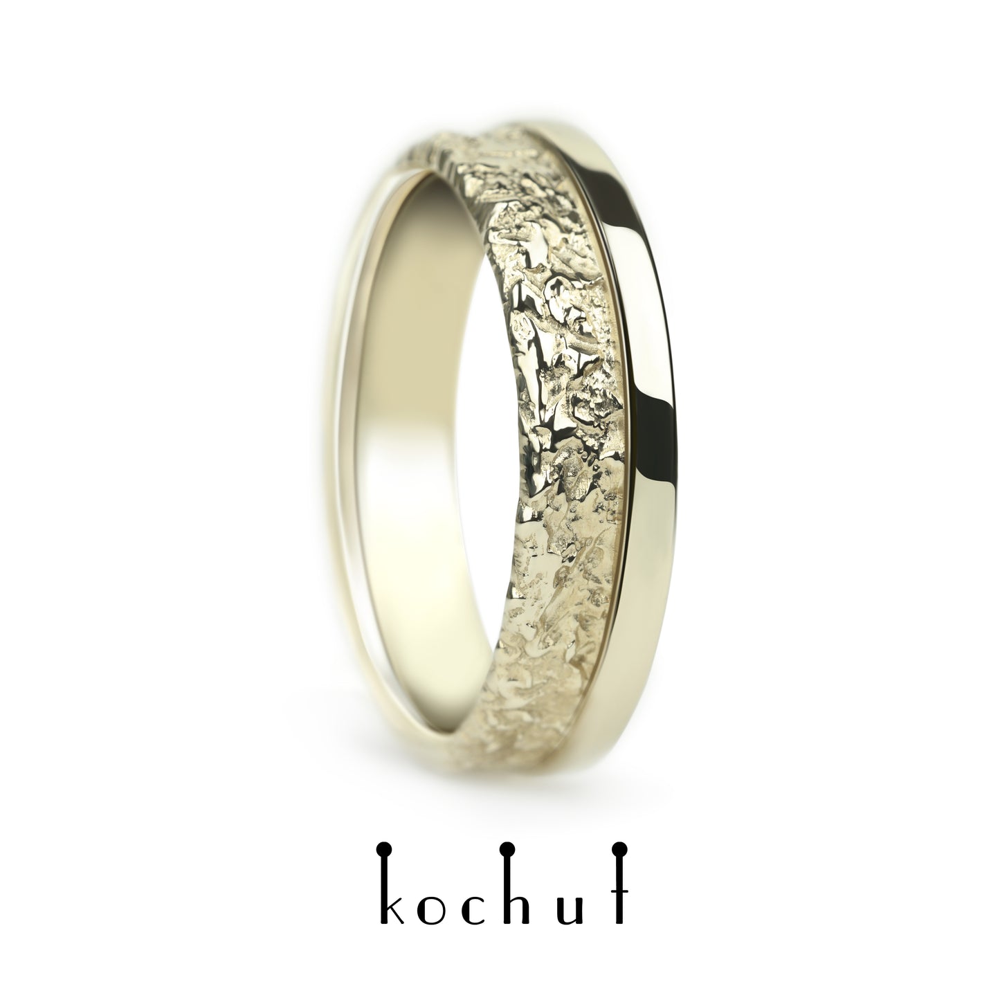 Freude und Traurigkeit: Hälften — Ehering aus Gelbgold