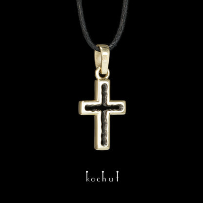 Wissensraum — Gelbgoldkreuz mit schwarzem Rhodium beschichtet