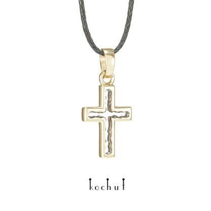 Wissensraum — Gelbgoldkreuz mit schwarzem Rhodium beschichtet