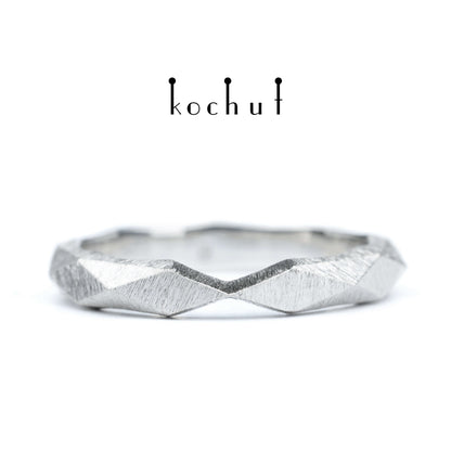 König und Königin — Ehering aus Weißgold, überzogen mit weißem Rhodium