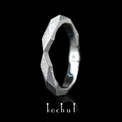 König und Königin — Ehering aus Weißgold, überzogen mit weißem Rhodium