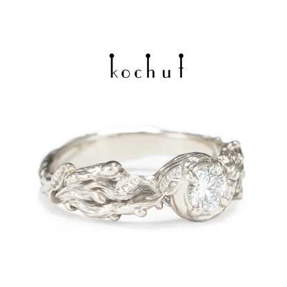 Sprossen — Palladium-Gold-Verlobungsring mit Diamant
