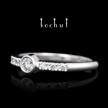 Klassisch — Platinring mit Diamanten