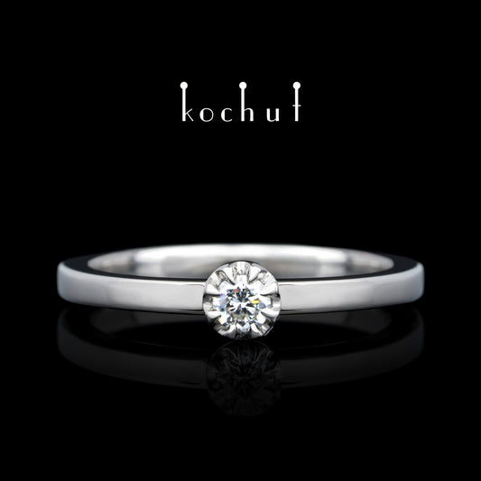 Peaks of Love — Platin-Verlobungsring mit Diamant