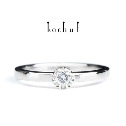 Peaks of Love — Platin-Verlobungsring mit Diamant