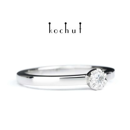 Peaks of Love — Platin-Verlobungsring mit Diamant