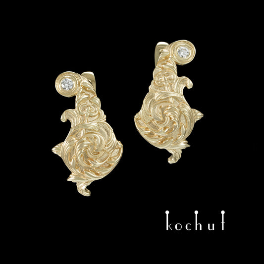 Barock — Ohrringe aus Gelbgold mit Diamanten