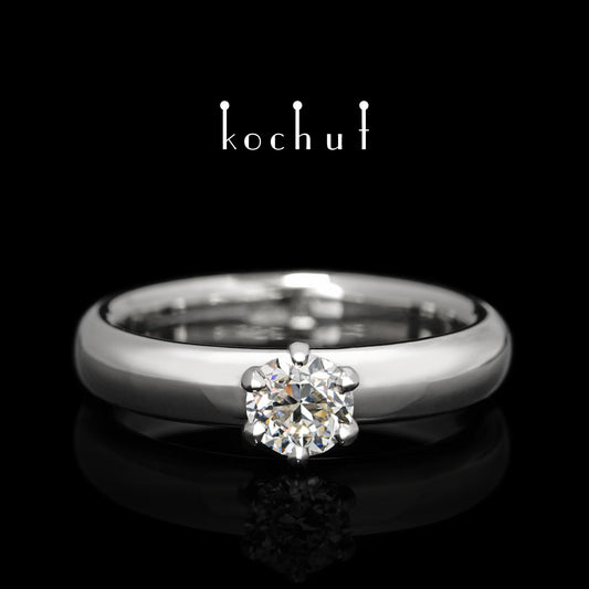 Persephone — Platin-Verlobungsring mit Diamant