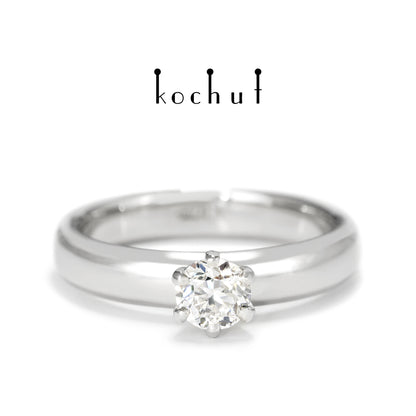Persephone — Platin-Verlobungsring mit Diamant