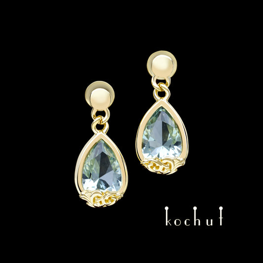 Leticia — Ohrringe aus Gelbgold mit Amethysten