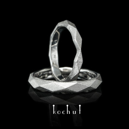 König und Königin — Schmuckset aus Weißgold mit Diamanten, beschichtet mit weißem Rhodium