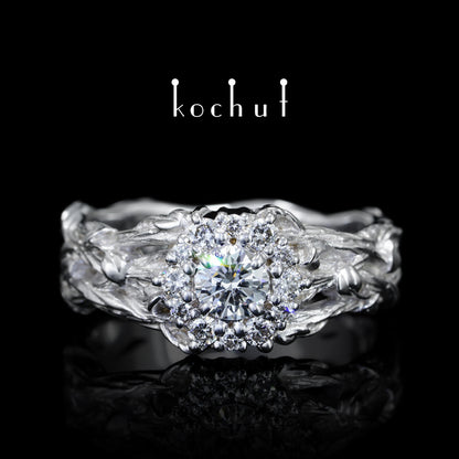 Magie der Inspiration — Ring aus Weißgold mit Diamanten, beschichtet mit weißem Rhodium