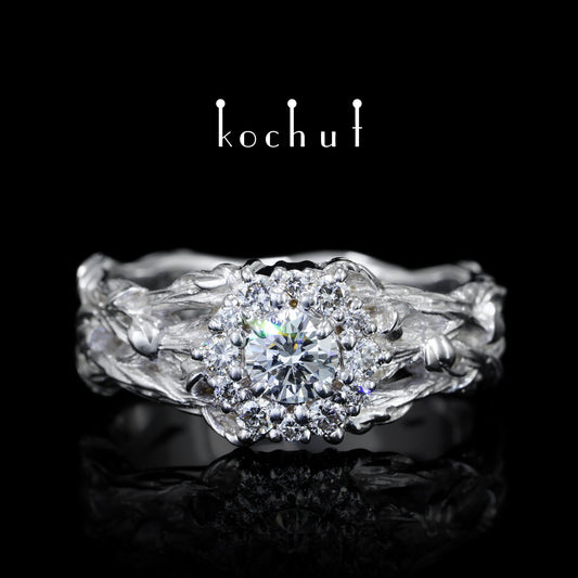 Magie der Inspiration — Ring aus Weißgold mit Diamanten, beschichtet mit weißem Rhodium