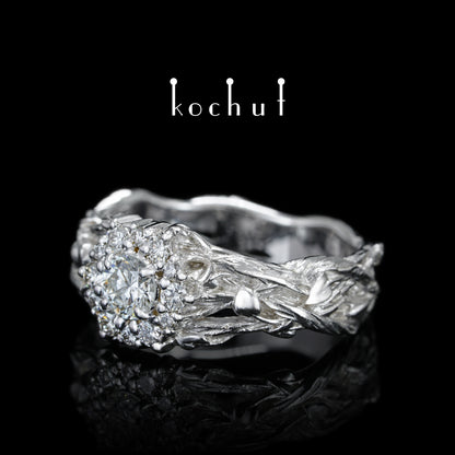 Magie der Inspiration — Ring aus Weißgold mit Diamanten, beschichtet mit weißem Rhodium