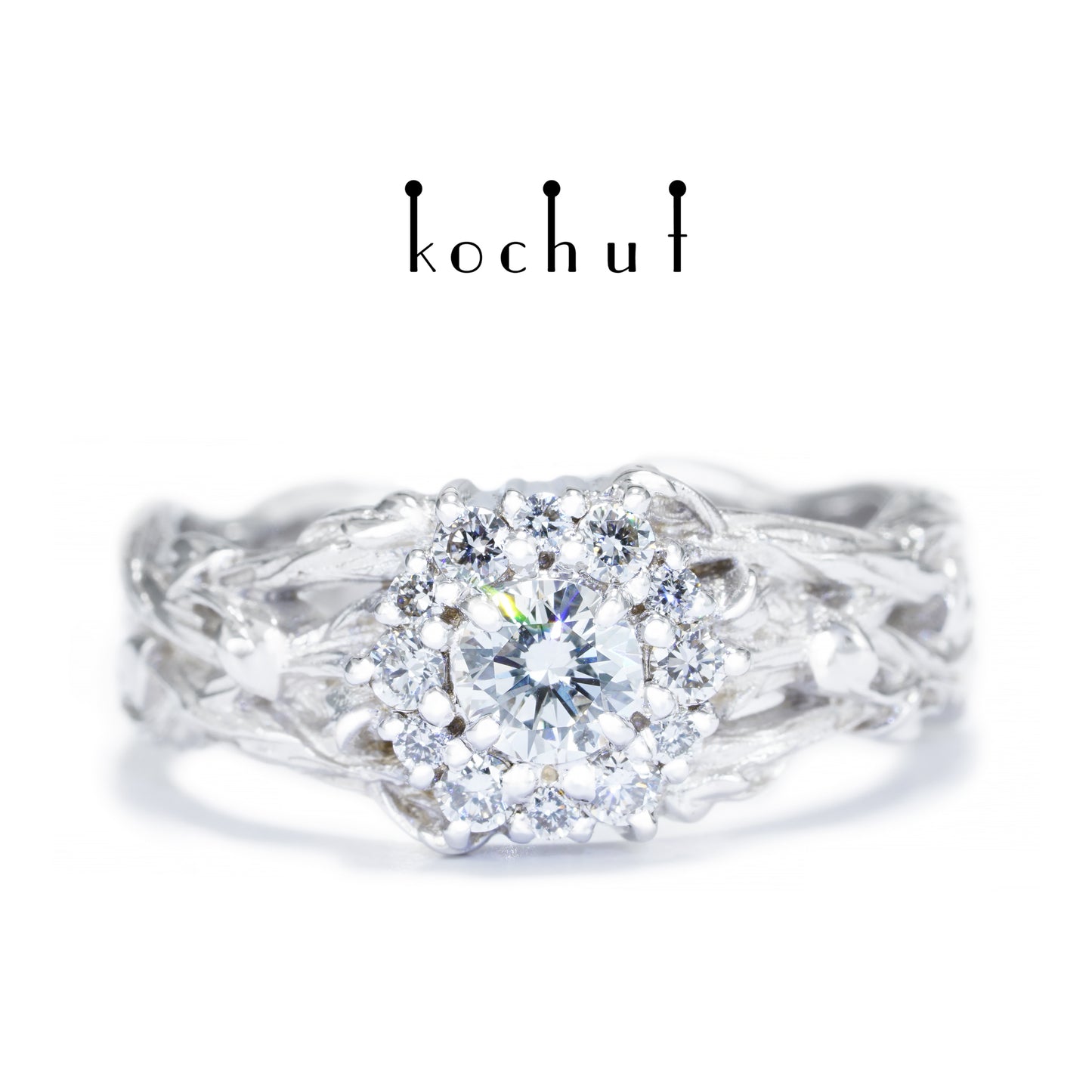 Magie der Inspiration — Ring aus Weißgold mit Diamanten, beschichtet mit weißem Rhodium