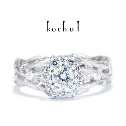 Magie der Inspiration — Ring aus Weißgold mit Diamanten, beschichtet mit weißem Rhodium