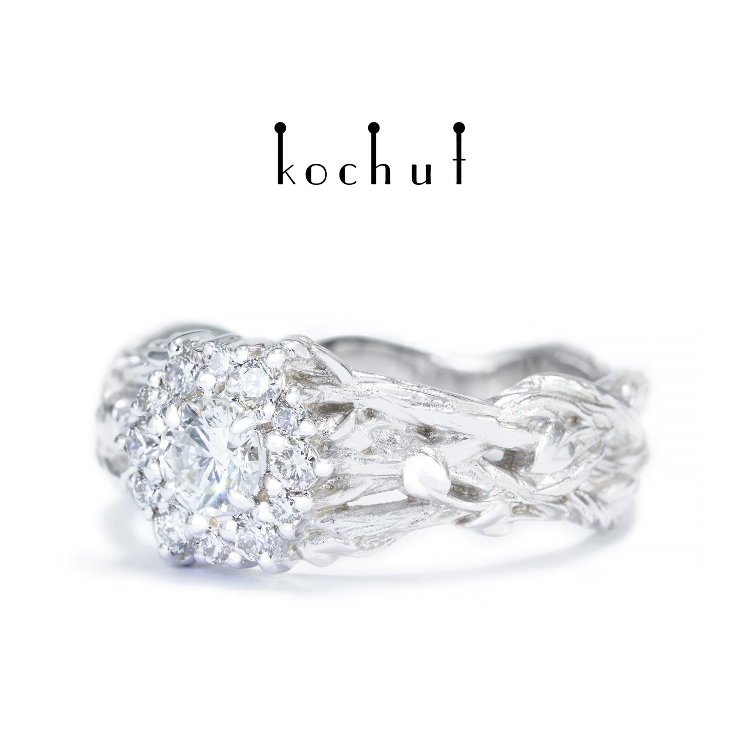 Magie der Inspiration — Ring aus Weißgold mit Diamanten, beschichtet mit weißem Rhodium