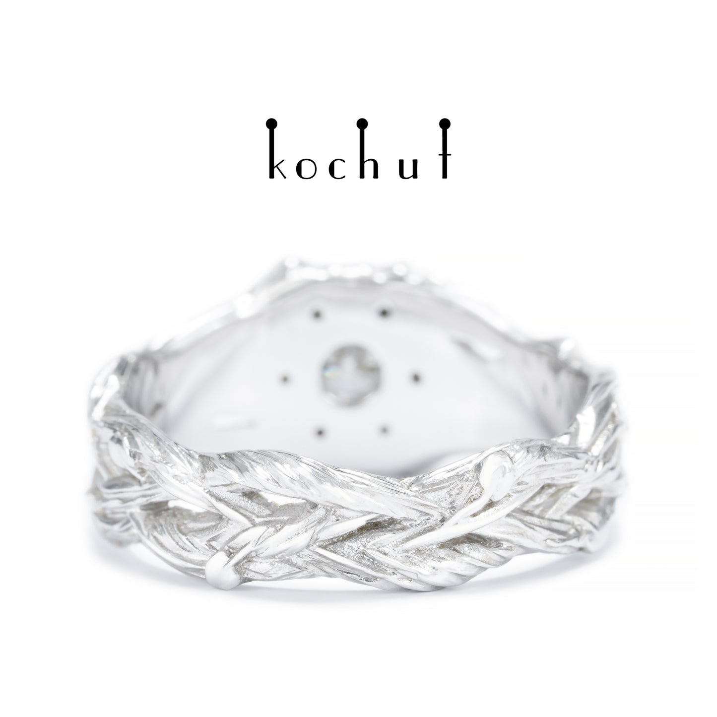 Magie der Inspiration — Ring aus Weißgold mit Diamanten, beschichtet mit weißem Rhodium