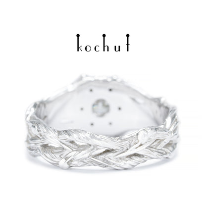 Magie der Inspiration — Ring aus Weißgold mit Diamanten, beschichtet mit weißem Rhodium