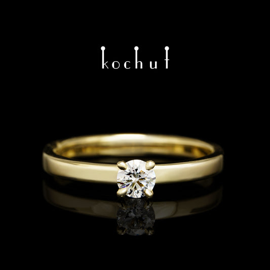 Unschuld — Ring aus Gelbgold mit Diamant
