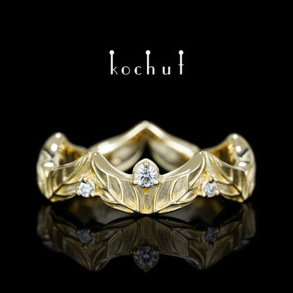 Waldlied — Ring aus Gelbgold mit Diamanten