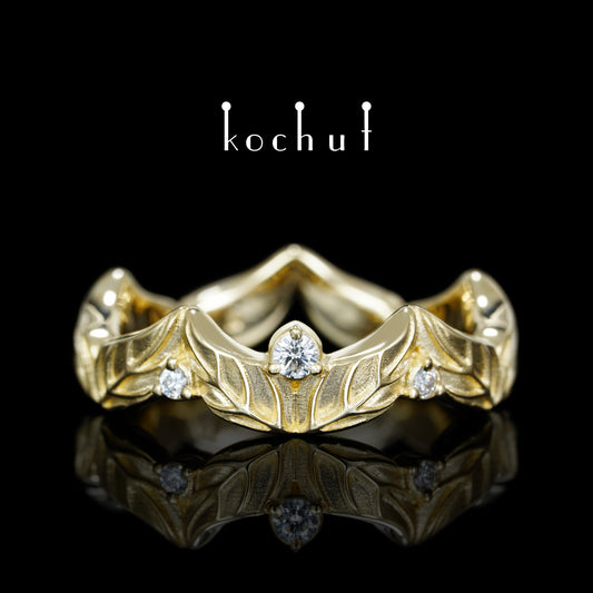 Waldlied — Ring aus Gelbgold mit Diamanten