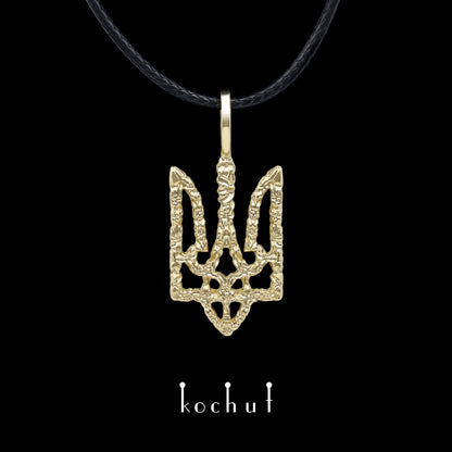 Blumen-Trident — Anhänger aus Gelbgold