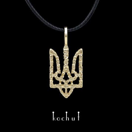 Blumen-Trident — Anhänger aus Gelbgold