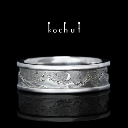 Höhen der Liebe: Sonne und Mond — Silberhochzeit, überzogen mit weißem Rhodium