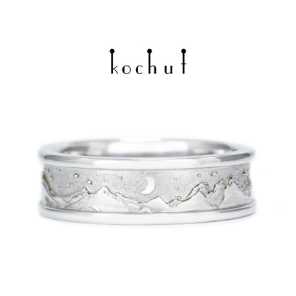 Höhen der Liebe: Sonne und Mond — Silberhochzeit, überzogen mit weißem Rhodium