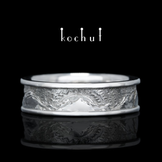Höhen der Liebe: Sonne und Mond — Silberhochzeit, überzogen mit weißem Rhodium