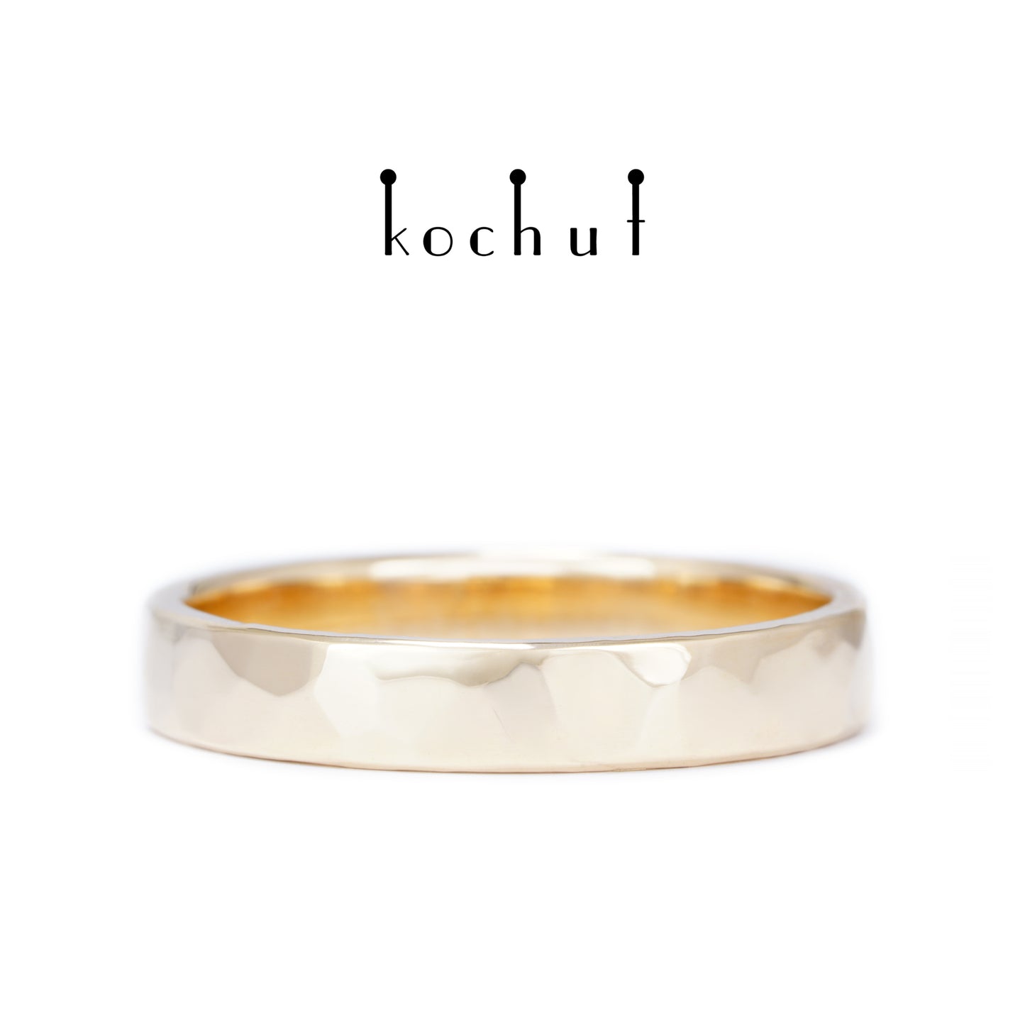 Licht: schmal — flach geformter Ehering aus Rotgold