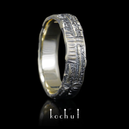 Liebe Code — Ehering aus Weißgold mit schwarzem Rhodium